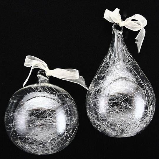 Glass Ball or Drop, Glass Shreads Inside 8cm